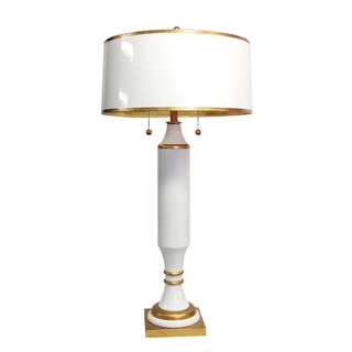 White/ Gold 2-light Tall Table Lamp