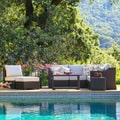 Corvus Matura Outdoor 10-piece Brown Wicker Sectional Sofa Set