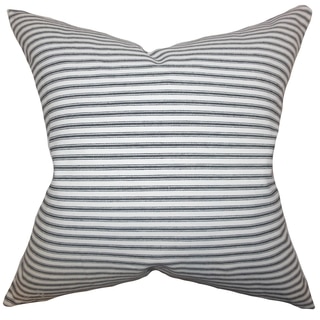 Ferebee Stripes Gray Down Filled Throw Pillow