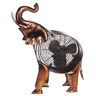 African Elephant Figurine Fan