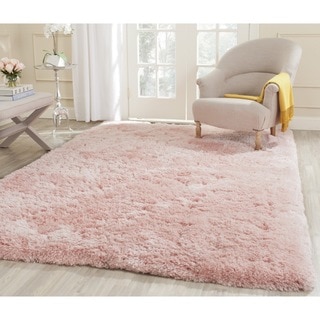 Safavieh Handmade Arctic Shag Pink Polyester Rug (5' x 7'6)