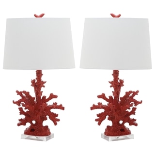 Safavieh Lighting 28-inch Red Coral Branch Table Lamp (Set of 2)
