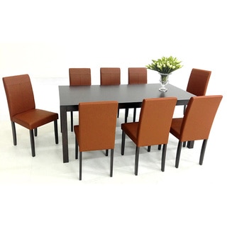 Warehouse of TIffany's 9-piece Toffee Tafline with Juno Table Dining Set