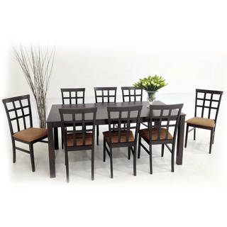 Warehouse of Tiffany 9-piece Latte Justin with Juno Dining Furniture Set