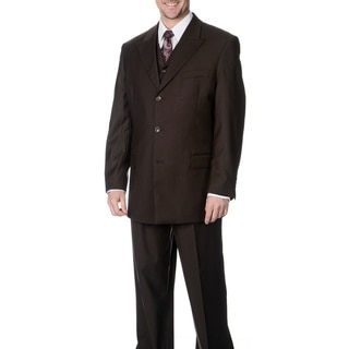 Caravelli Fusion Men's Brown 3-piece Vested Suit