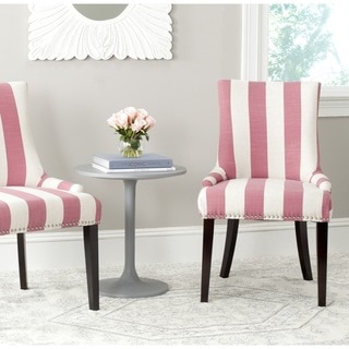 Safavieh En Vogue Dining Lester Pink/White Stripe Side Chairs (Set of 2)