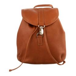 Piel Leather Medium Drawstring Backpack 3019 Saddle Leather