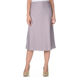 La Cera Women's Lavender Silk A-line Skirt