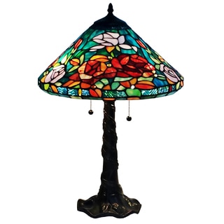 Amora Lighting Tiffany-style Roses Design Table Lamp