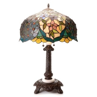 Tiffany Style Spring Daisy 28-inch Stained Glass Table Lamp