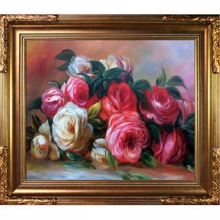 Pierre-Auguste Renoir 'Discarded Roses' Hand Painted Framed Canvas Art