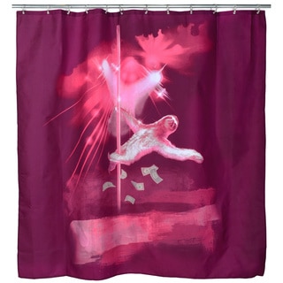 Pink 'Dancing Sloth' Shower Curtain