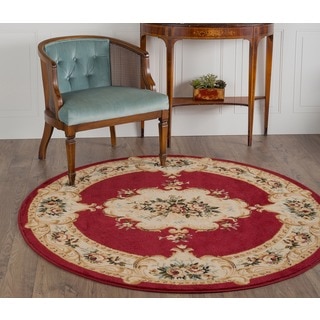 Alise Lagoon Red Traditional Area Rug (7'10 Round)