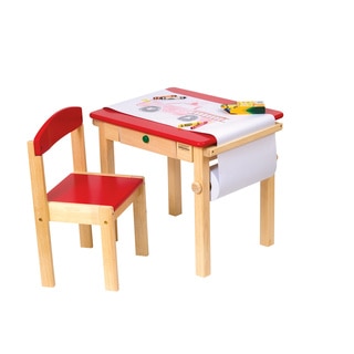 Guidecraft Red Art Desk and Chair Set