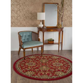 Alise Lagoon Red Transitional Area Rug (7'10 Round)
