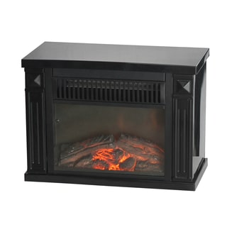 World Marketing EMF161 Black Bookshelf Mini Fireplace Heater