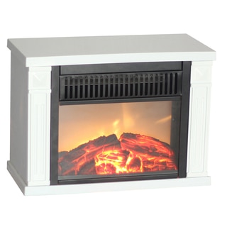 World Marketing EMF162 White Bookshelf Mini Fireplace Heater
