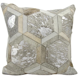 Michael Amini Metallic Hexagon Grey/Silver Throw Pillow (20-inch x 20-inch) by Nourison