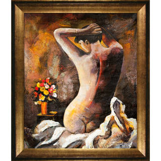 Pol Ledent 'Nude 452110' Hand Painted Framed Canvas Art