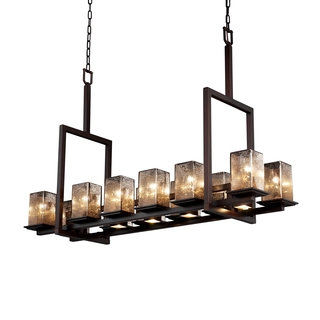 Justice Design Group Fusion 12-light Mercury with Dark Bronze Tall Chandelier