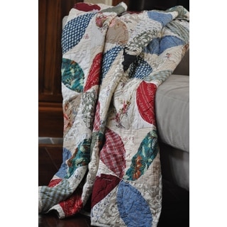 Leaf Design Quilted Throw