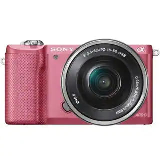 Sony Alpha A5000 Mirrorless Pink Digital Camera Body with 16-50mm f/3.5-5.6 OSS Lens