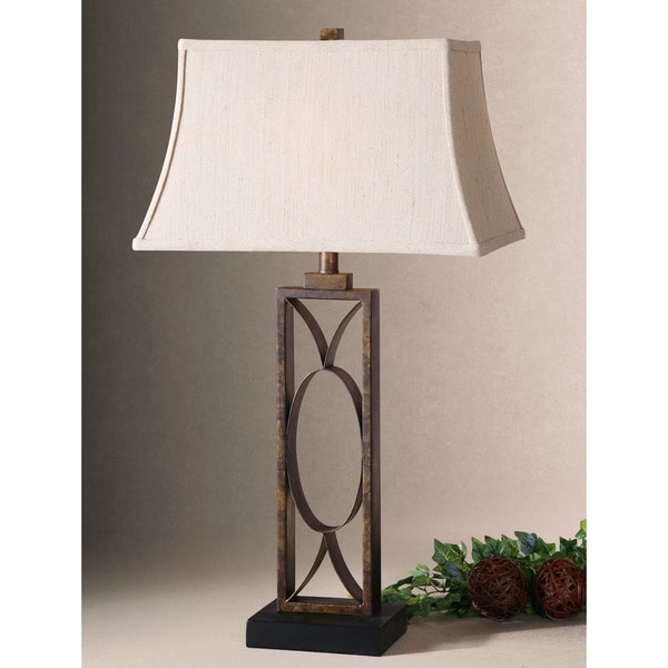 Uttermost Manicopa Dark Bronzed Metal Geometric Table Lamp