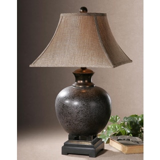 Uttermost Villaga Mottled Rust Brown Ceramic and Resin Table Lamp