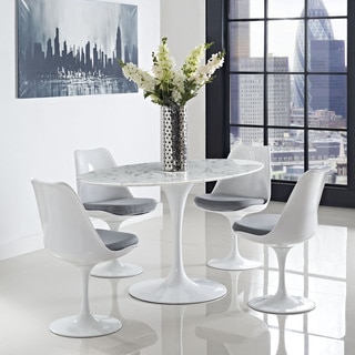 Lippa Marble 60" White Oval-shaped Dining Table