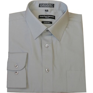 Jean Paul Germain Men's Silver Grey Convertible Cuff Dress Shirt