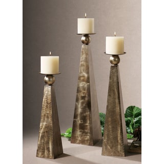 Uttermost Cesano Rustic Bronze Candle Holders (Set of 3)
