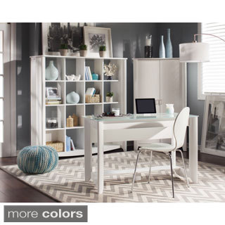 Aero Writing Desk with 16-cube Bookcase and Tall Storage Unit