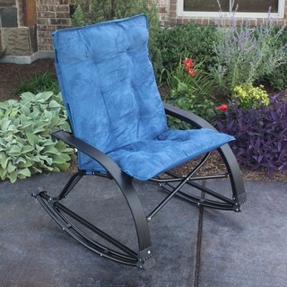 International Caravan Folding Indoor/ Outdoor Rocker with Removable Microsuede Pad and Carry Bag