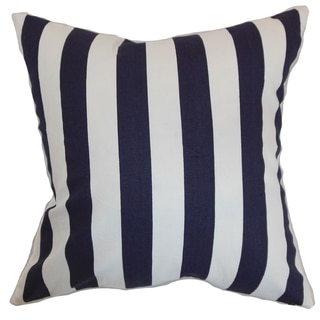Ilaam Stripes Blue Feather Filled 18-inch Throw Pillow