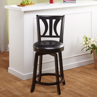 Simple Living Anderson 24-inch Black Upholstered Swivel Stool