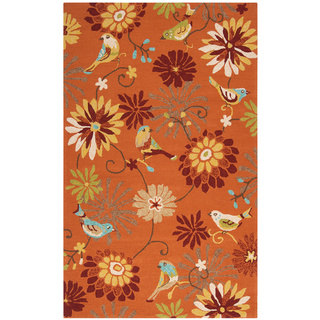 Hand-hooked Lucy Transitional Floral Indoor/ Outdoor Area Rug (3' x 5')