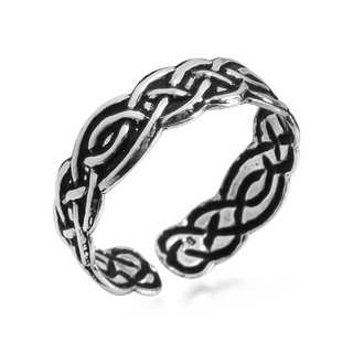 Handmade Celtic Swirl Knot .925 Silver Toe or Pinky Ring (Thailand)