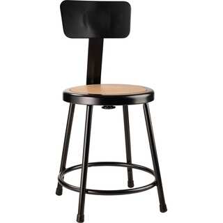 Black Stool with Round Hardboard Seat and Backrest