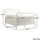 Giselle Antique White Graceful Lines Victorian Iron Metal Bed by iNSPIRE Q Classic - Thumbnail 8