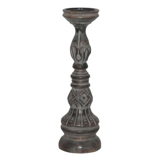 Hand-carved 18-inch Candle Stand (India)