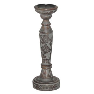 Hand-carved 12-inch Candle Stand (India)