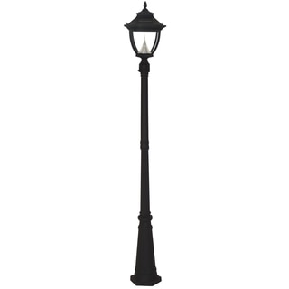 Gama Sonic GS-104S Pagoda Black Post Solar Lamp with 8 Bright-white LEDs