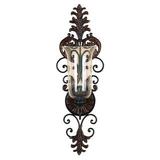 Metal and Glass Candle Sconce