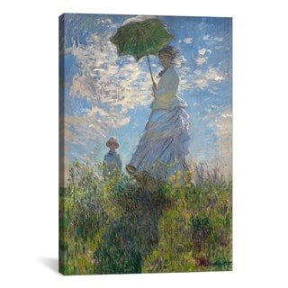 iCanvas Woman with a Parasol (Madame Monet & Her Son) by Claude Monet Canvas Print Wall Art