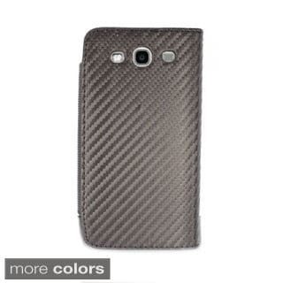 INSTEN Magnetic Flap Texture Book-style Leather Phone Case Cover for Samsung Galaxy S3