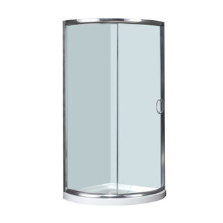 Aston 40-in x 40-in Semi-Frameless Round Bypass Shower Enclosure in Chrome