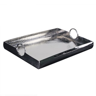 Highpoint Collection Large Hammered Nickel Tray