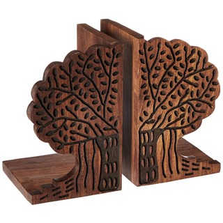 Sitara Hand-carved Mango Wood Bookends (India)