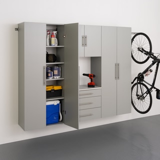 Stone Grey Laminate 4-piece Storage Cabinet Set