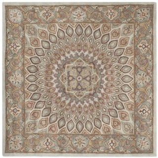 Safavieh Handmade Heritage Timeless Traditional Blue/ Grey Wool Rug (10' Square)